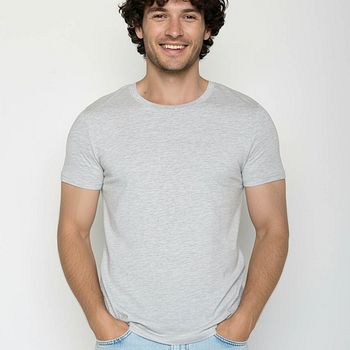 Herren T-Shirt Spice uni hellgrau-meliert