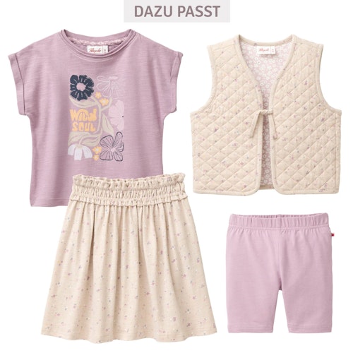 Wende-Steppweste beige mit Blümchen