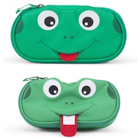 Stiftemäppchen mit Ziehzunge Frosch grün 21 x 11 cm