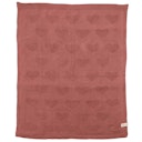 Vorschaubild Babydecke Baumwollstrick Herzen altrosa 80 x 100 cm