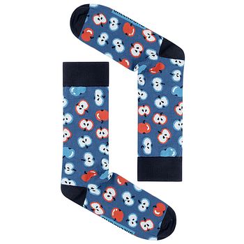 Socken Äpfel blau