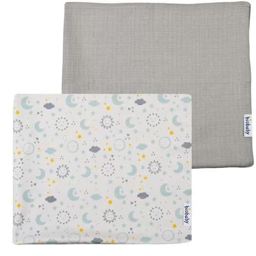 Mulltuch Doppelpack grau