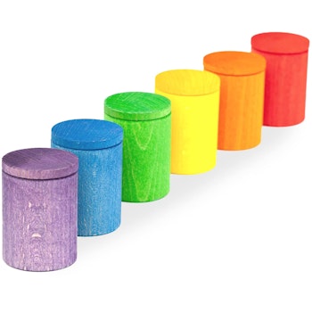 Cups 6 Becher mit Deckel Regenbogenfarben ab 12 Monaten