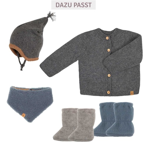 Flauschige Zipfel Strickmütze Alpaka-Merino Woll Mix