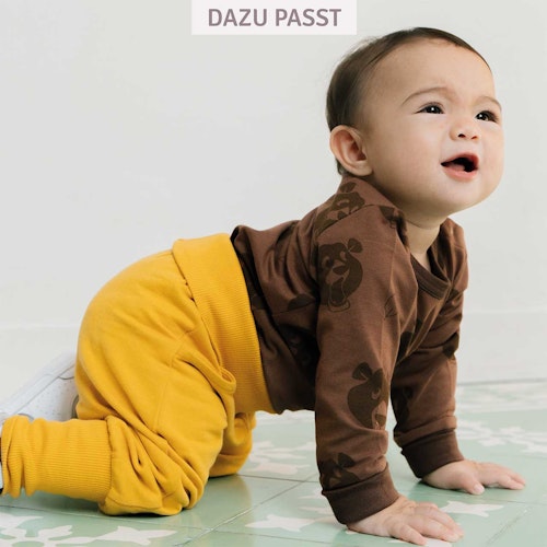 Langarmbody im Mono Design mit Löwen Motiv