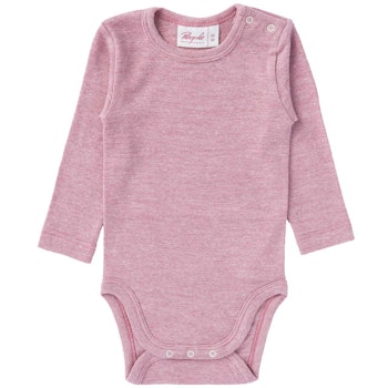 Wolle Seide Body langarm rosa