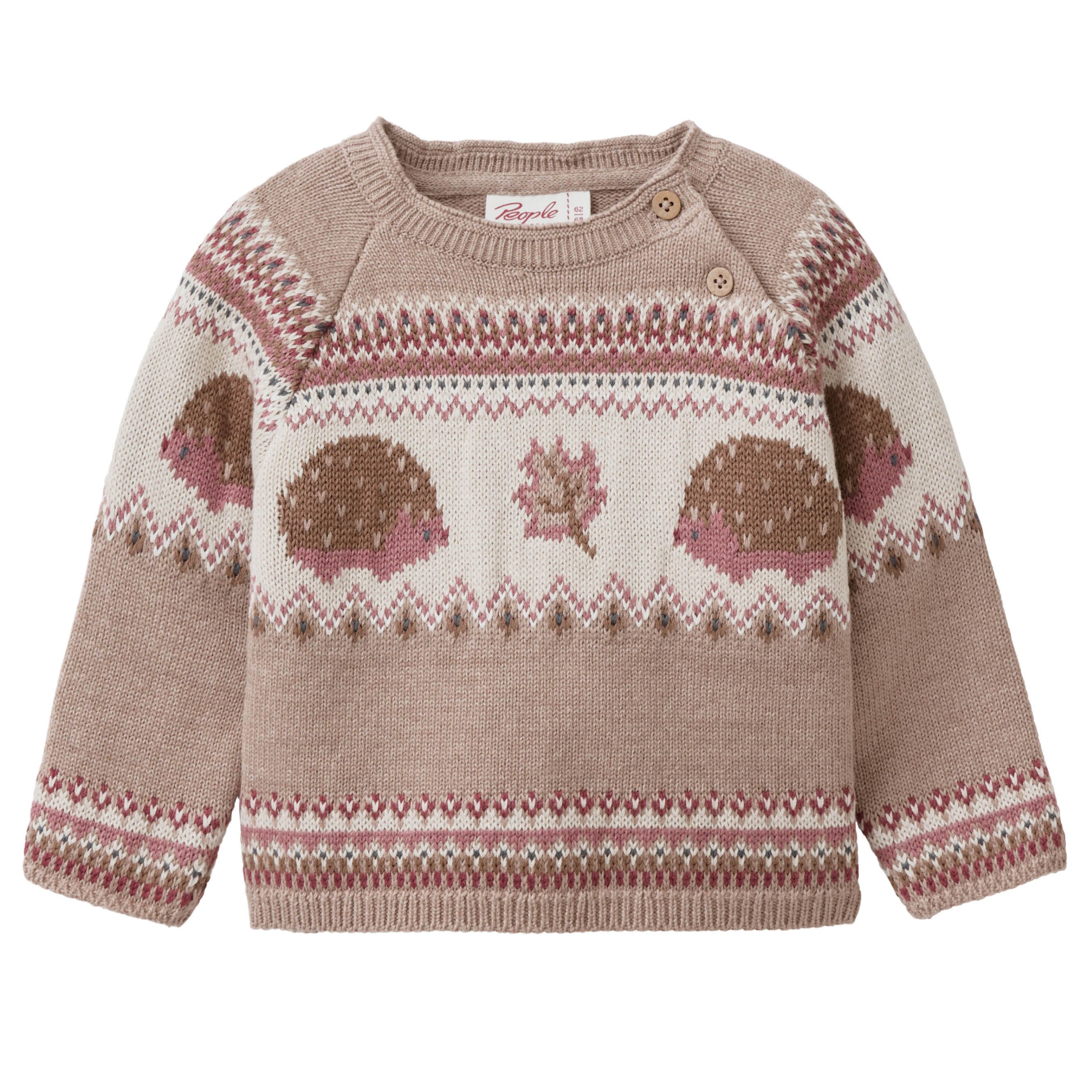 Strickpullover beige gemustert