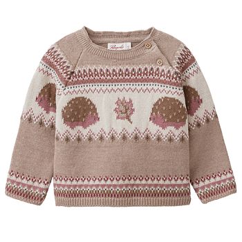 Strickpullover beige gemustert