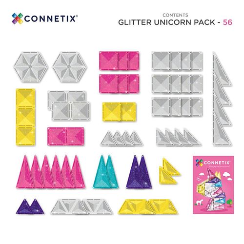 Connetix Magnetbausteine Einhorn Glitzerset 56 Teile