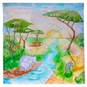 Vorschaubild Spieltuch Bio-Baumwolle Savanne Afrika 100 x 100 cm