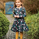Vorschaubild Mädchen Kleid langarm Regenbogen-Optik
