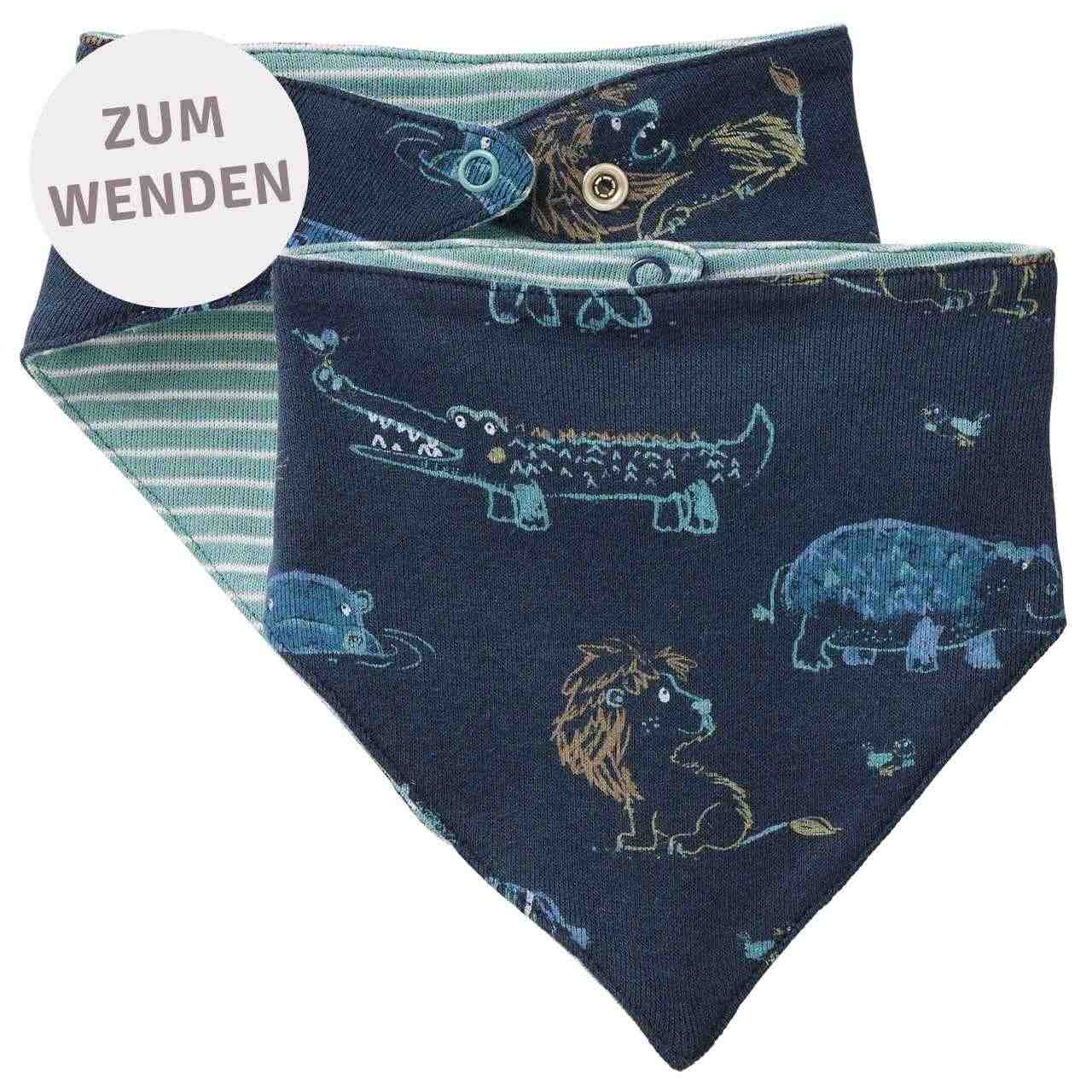 Wende Dreiecktuch Savannentiere dunkelblau