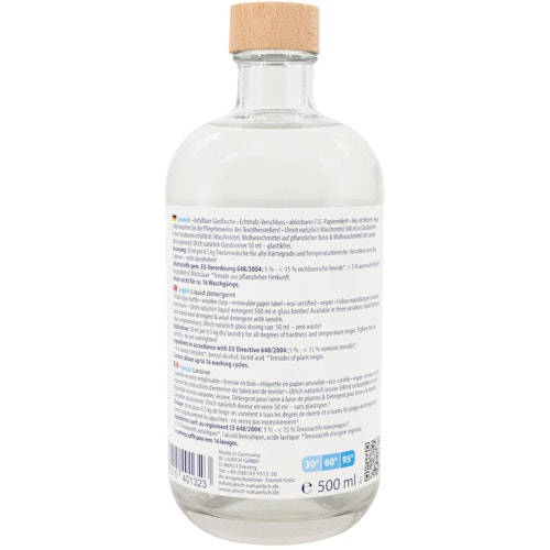 Waschmittel in wiederverwendbarer Glasflasche – 500 ml