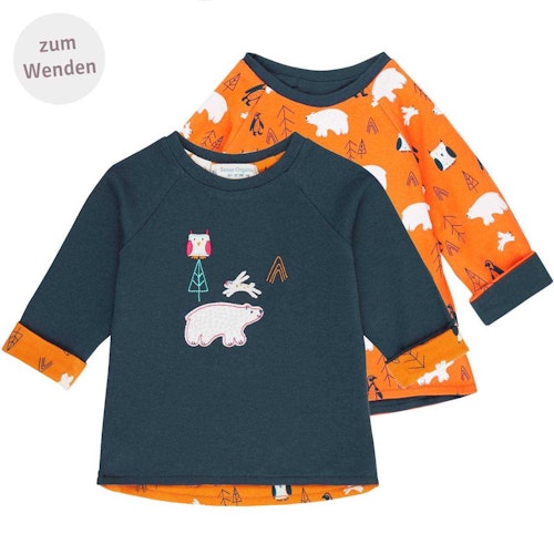 Navy orange Wendeshirt langarm Eisbären