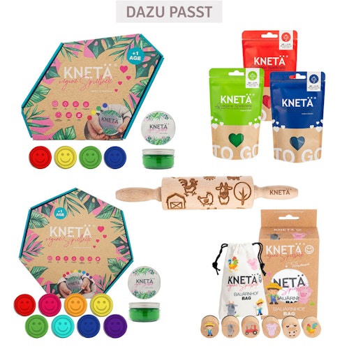 Knetrolle Holz mit Bauernhof-Muster