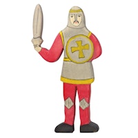 Ritter kämpfend aus Holz rot