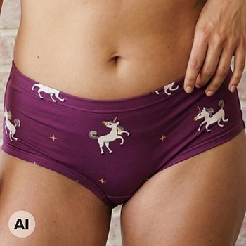 Damen Slip Einhorn bordeaux