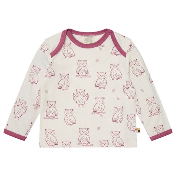 Leichtes Shirt langarm Eule altrosa
