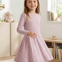 Vorschaubild Langarm Flatterkleid Veilchen rosa
