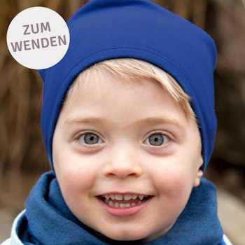 Wendemütze uni Blautöne