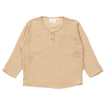 Rüschen Musselin Langarmshirt Kreise rost-orange