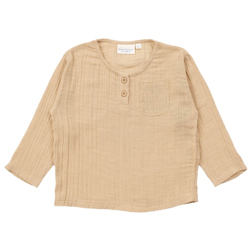Musselin Langarmshirt uni