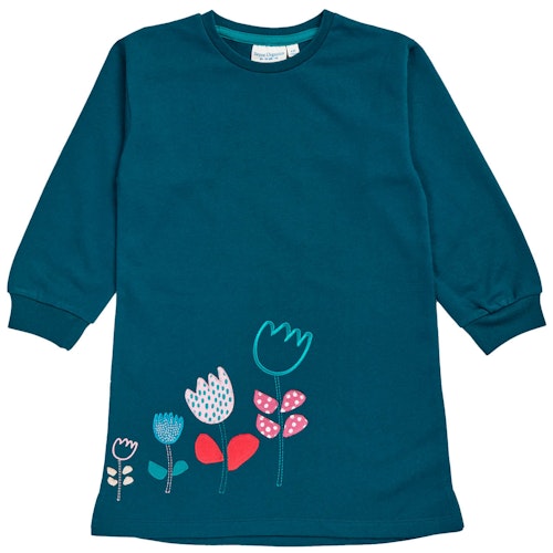 Sweatkleid Blumen-Aufnäher