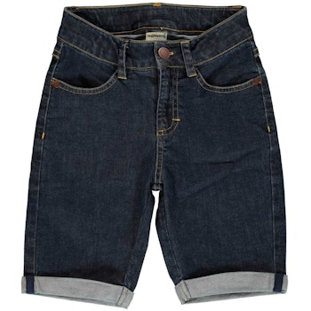 Knielange Jeansshorts dehnbar dunkle Waschung