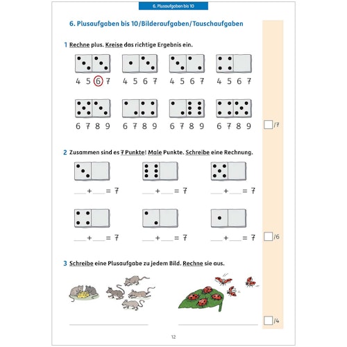 Tests in Mathe – Lernzielkontrollen 1. Klasse