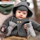 Vorschaubild Kapuzen Strickjacke Alpaka-Schurwoll Mix