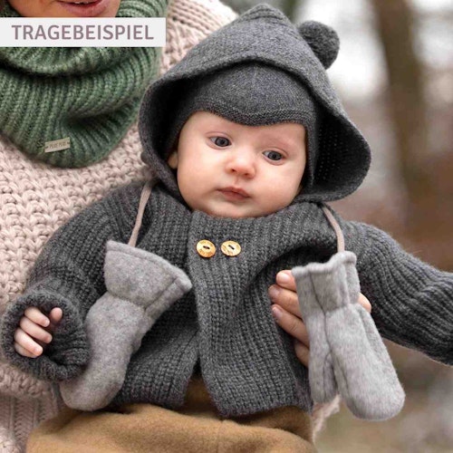 Kapuzen Strickjacke Alpaka-Schurwoll Mix