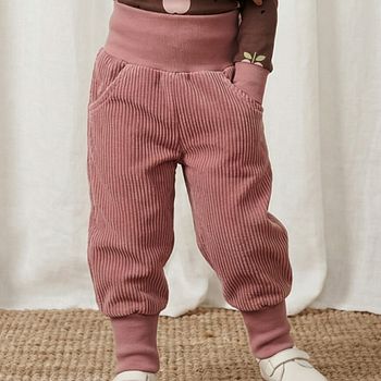 Krabbelhose aus Cord rosa