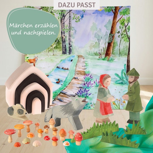 Rotkäppchen Holzfigur 9 cm