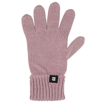 Fingerhandschuhe Umschlagbund Wolle Seide schilf-grün