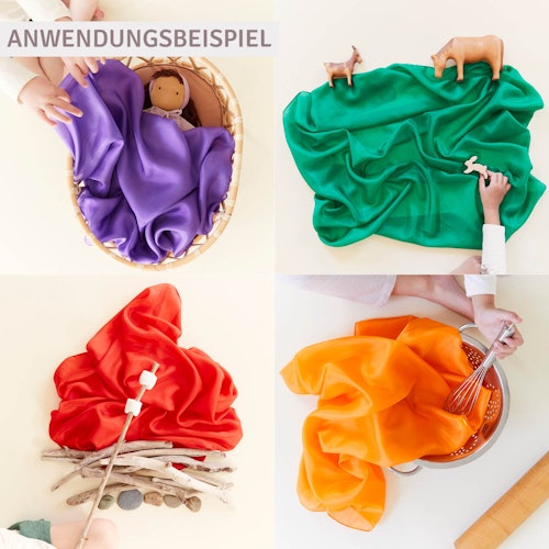 Spieltuch Seide gelb mittel 89 x 89 cm