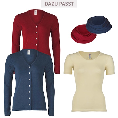 Damen Wolle Seide kurzarm Shirt