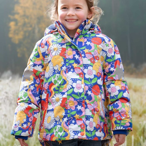 Schneejacke Retro-Motive gefüttert