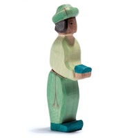 König grün orientalisch - Krippenfigur aus Holz 15,5