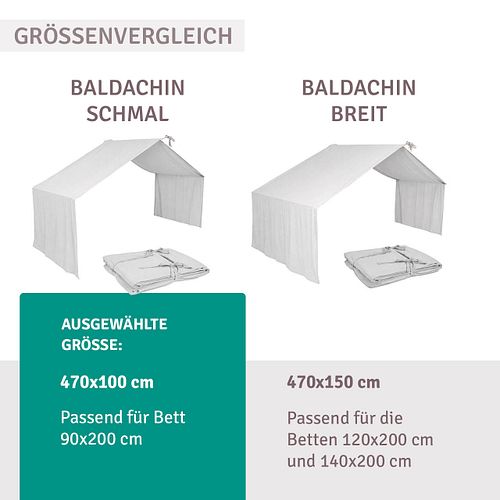 Musselin Baldachin für Hausbett, 470x100