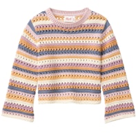 Leichter Strickpullover bunt geringelt