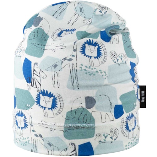 Blaue Kinder Beanie Frühling Tiere → Kinder Beanie Frühling Tiere