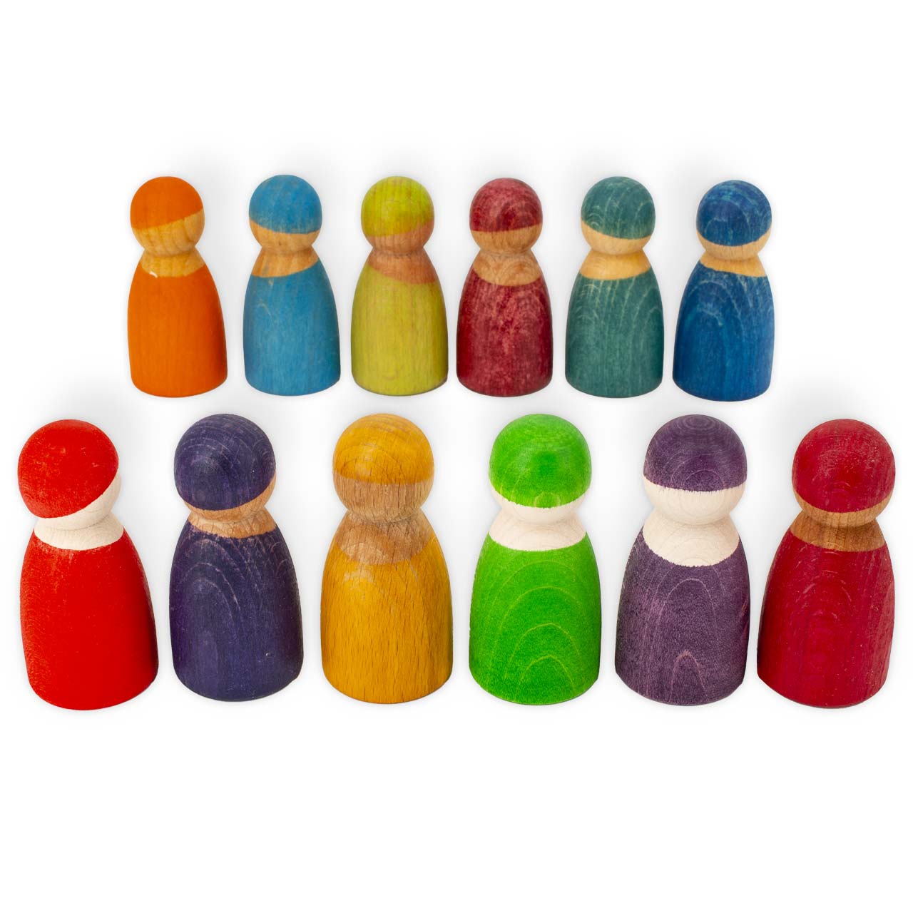 Regenbogen Freunde Figuren 12 Stück Massivholz