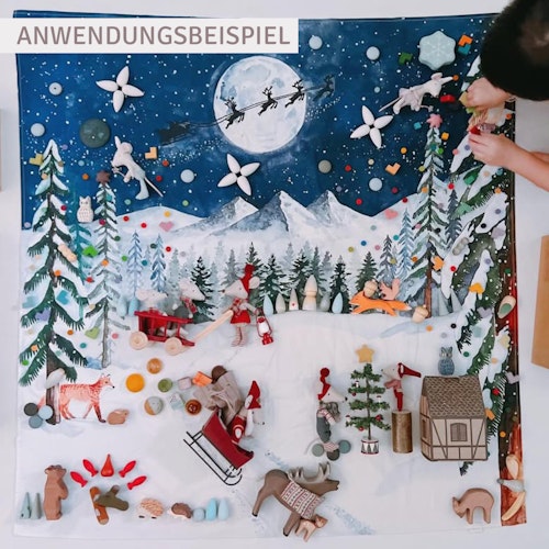 Spieltuch Bio-Baumwolle Weihnachtsnacht 100 x 100 cm
