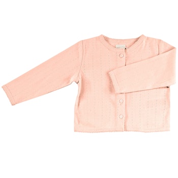 Cardigan Pointelle Knöpfe grün
