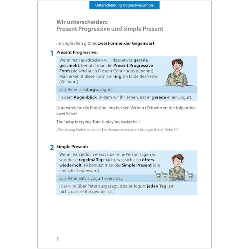 Übungsheft Englisch Simple Present & Progressive 5. Klasse