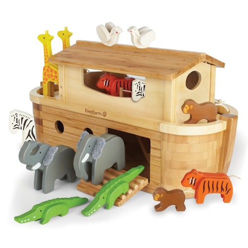 XXL Arche Noah zum Spielen mit 14 Holztieren