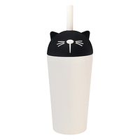 Bestie Sippy isolierter Trinkbecher Edelstahl mit Trinkhalm Katze 720 ml
