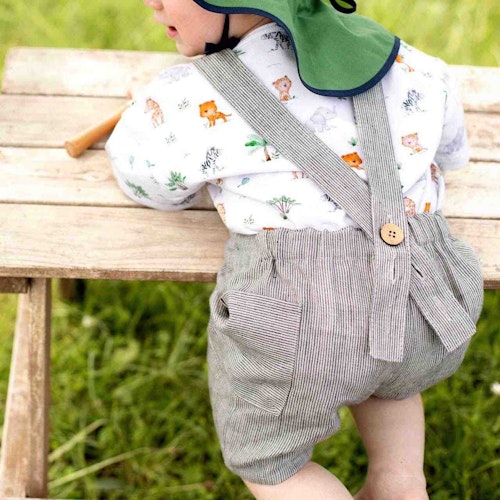 Luftig, lockere Latzhose Leinen