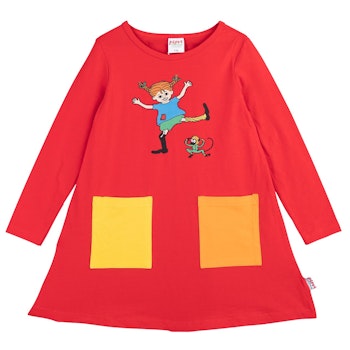 Langarmkleid Pippi Langstrumpf gelb