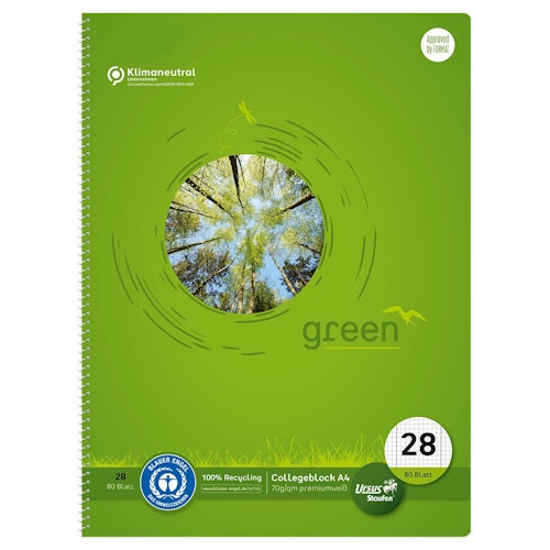 Collegeblock kariert mit Rand – Lineatur 28, DIN A4